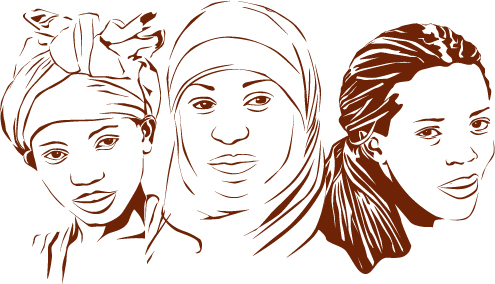 line drawings of the tumaini girls by rob rooker aka gigglingbob
