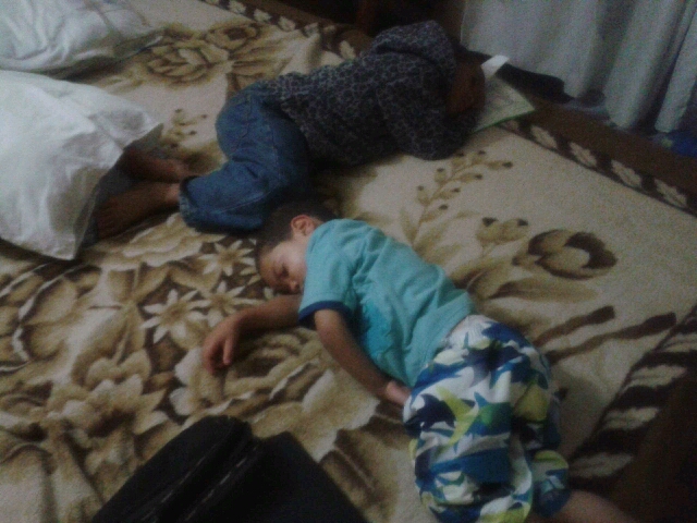 boys sleeping on the floor by rob rooker